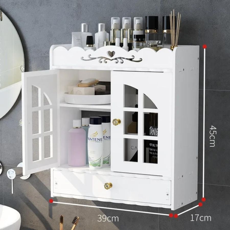 Armoire murale de salle de bain 2 portes + 1 tiroir – 39 × 17 × 45 cm — photo 2