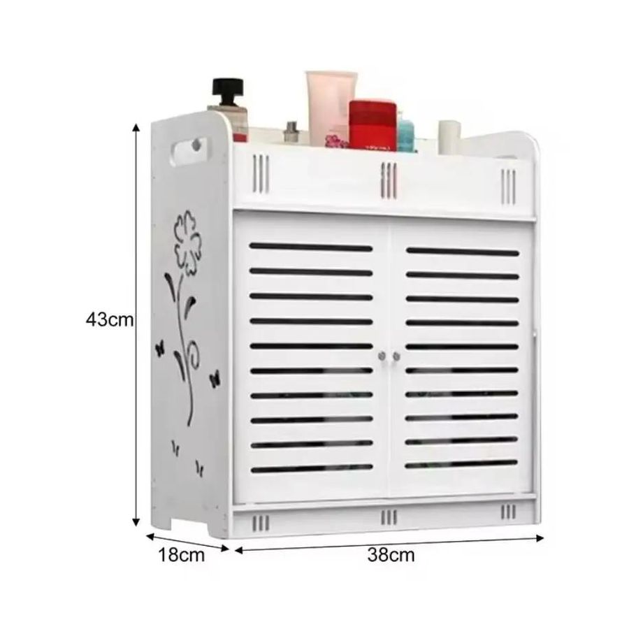 Armoire murale de salle de bain à 2 portes – 38 × 18 × 43 cm