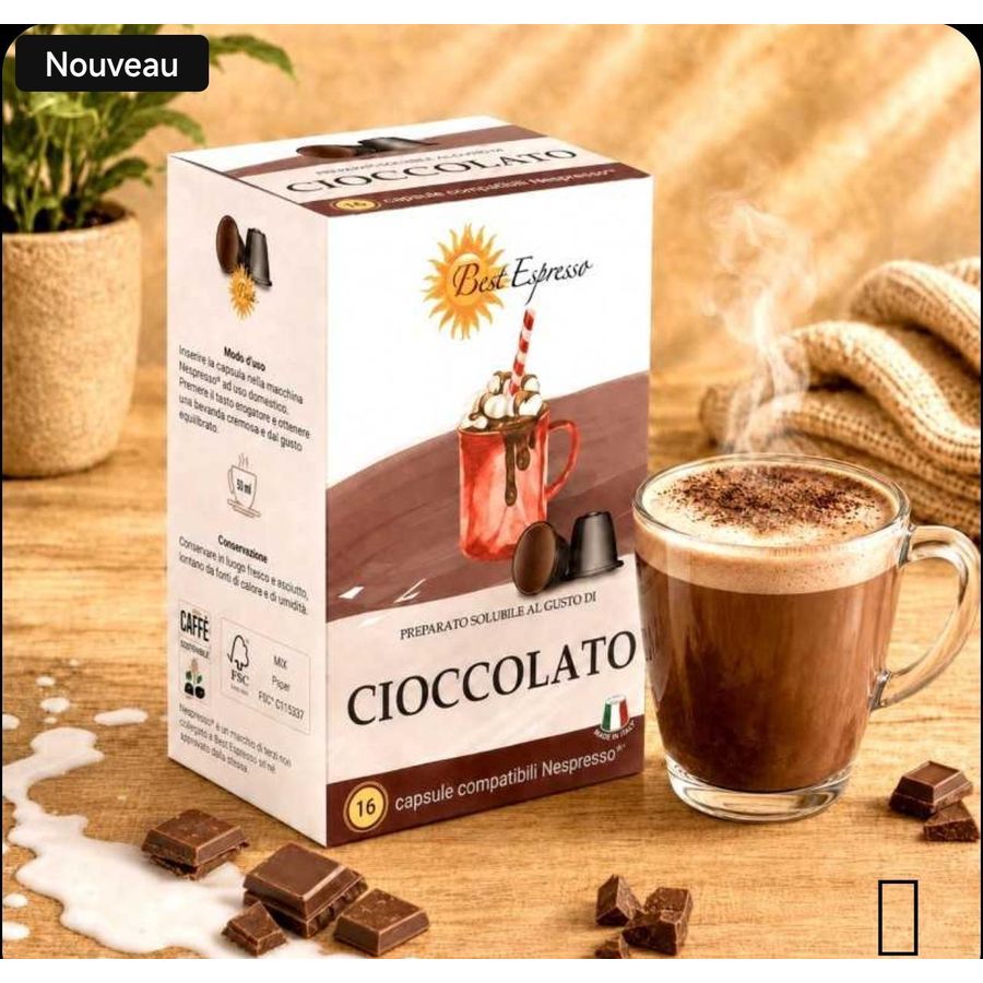 Best Espresso Chocolat chaud – 16 capsules compatibles Nespresso®