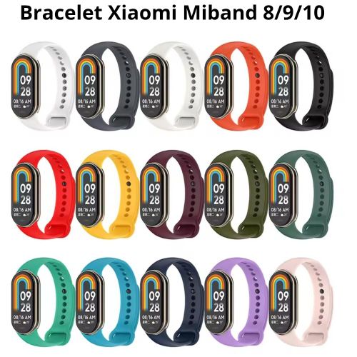 Bracelet en silicone souple pour  Mi Band 8/9/10