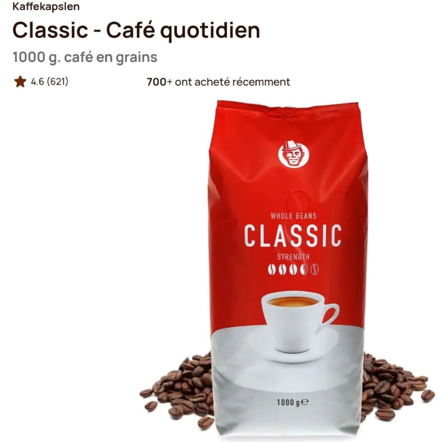 Cafés en grains > Kaffekapslen Classic - Café quotidien - 1kg Intensité (7/10)