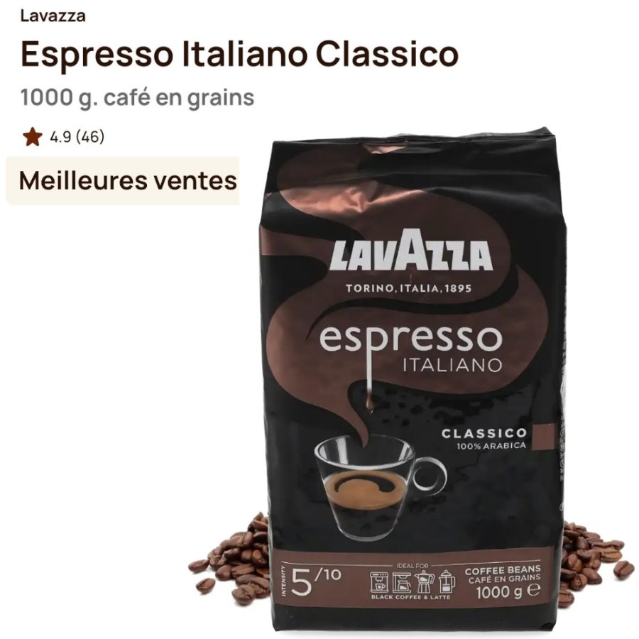Cafés en grains >  Lavazza Espresso Italiano Classico 1kg (Intensité Moyen 6/10)