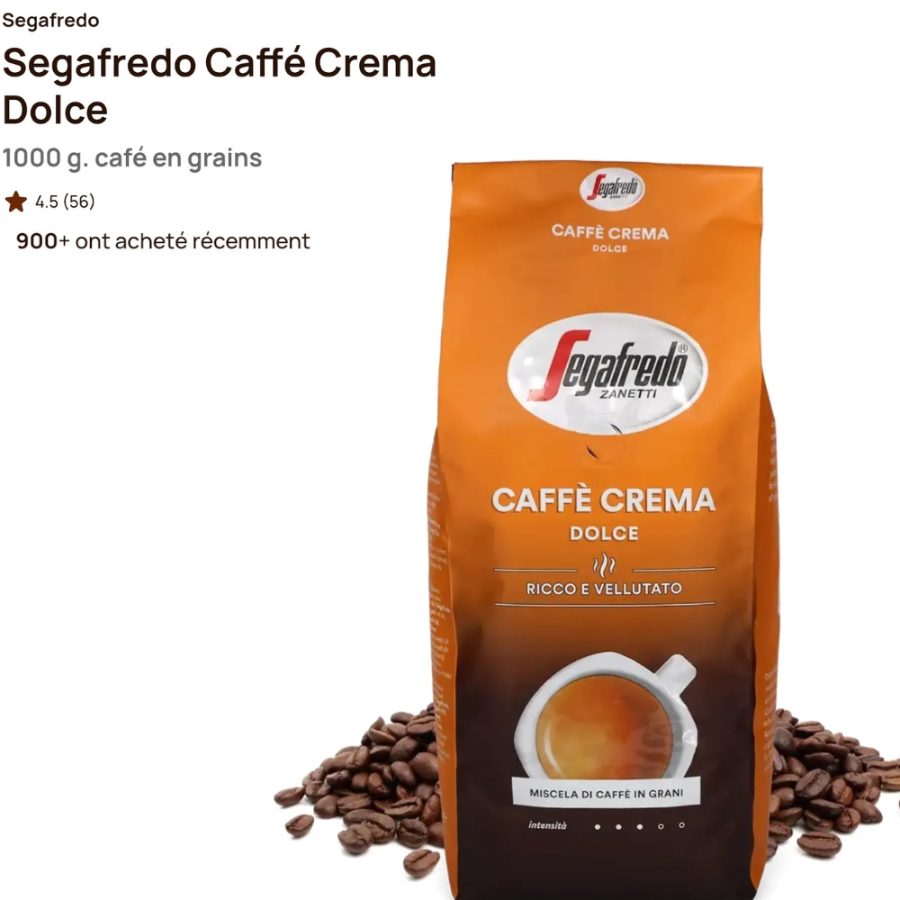 Cafés en grains > Segafredo Caffé Crema Dolce 1kg (Intensité Moyen 7/10)