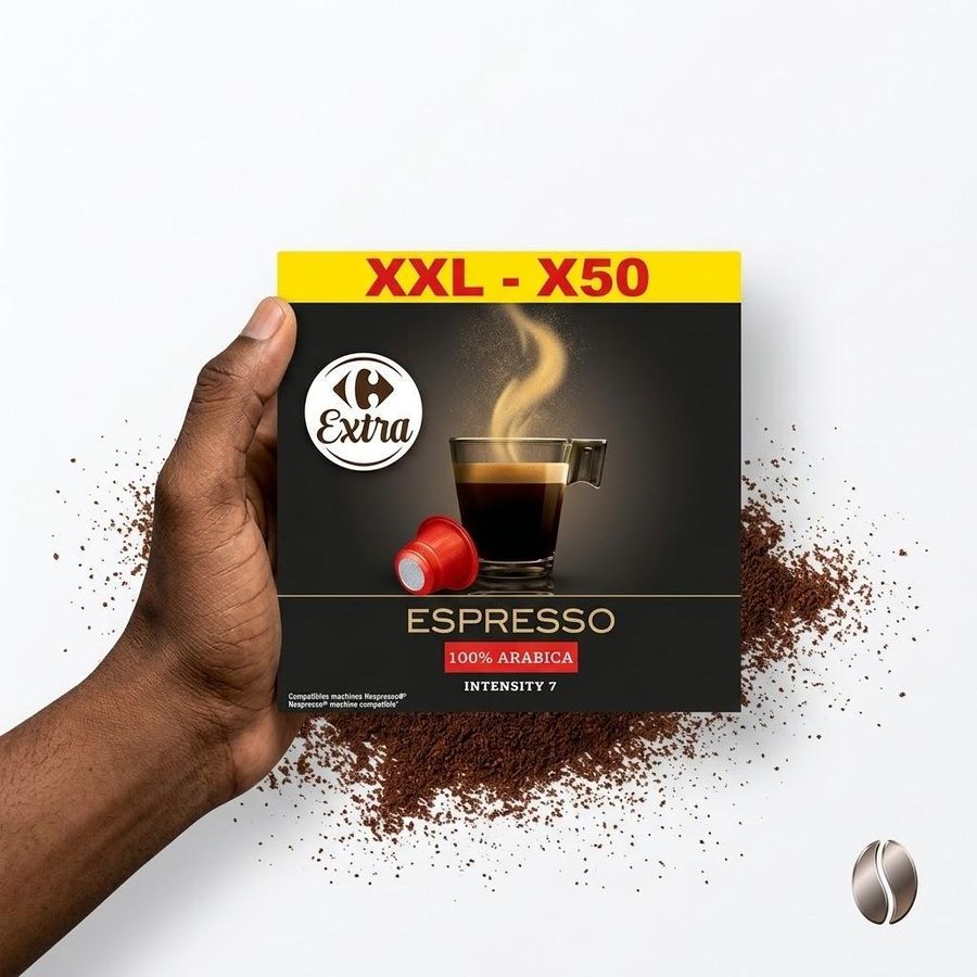 Capsules Espresso Carrefour Extra 100 % Arabica – 50 capsules pour Nespresso — photo 3