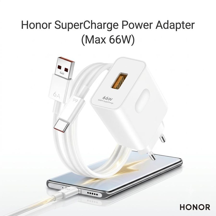 Chargeur Honor SuperCharge 66 W d’origine + câble USB-C