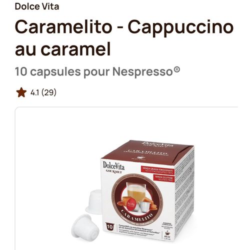 Dolce Vita Caramelito - Cappuccino au caramel 10 capsules pour Nespresso®