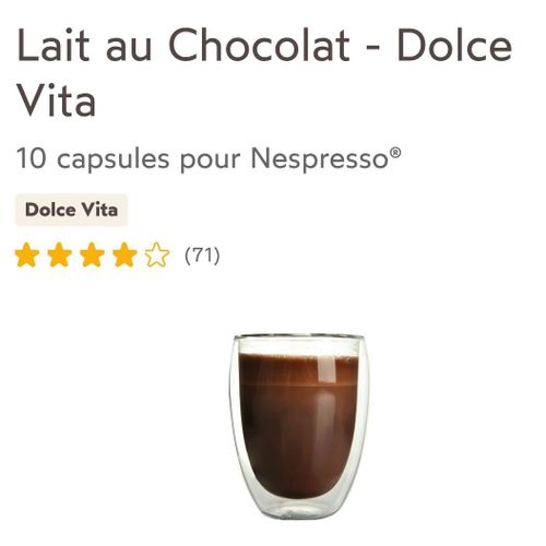 Dolce Vita Ciocco Latte – Lait au Chocolat 10 capsules pour Nespresso® — photo 2