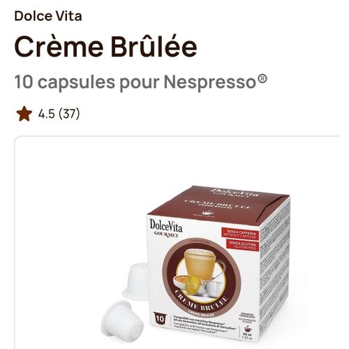 Dolce Vita Crème Brûlée - 10 capsules pour Machine Nespresso