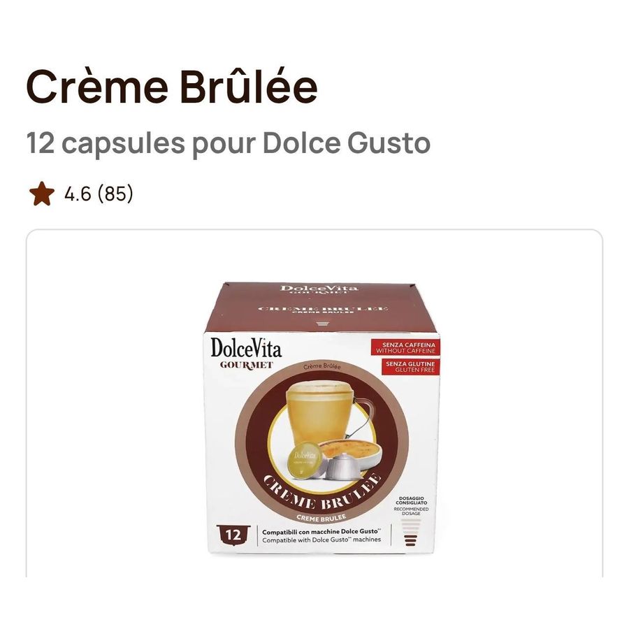 Dolce Vita Crème Brûlée – 12 capsules pour Dolce Gusto — photo 2