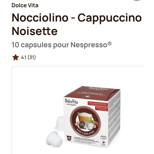 Dolce Vita Nocciolino - Cappuccino Noisette 10 capsules pour Nespresso®