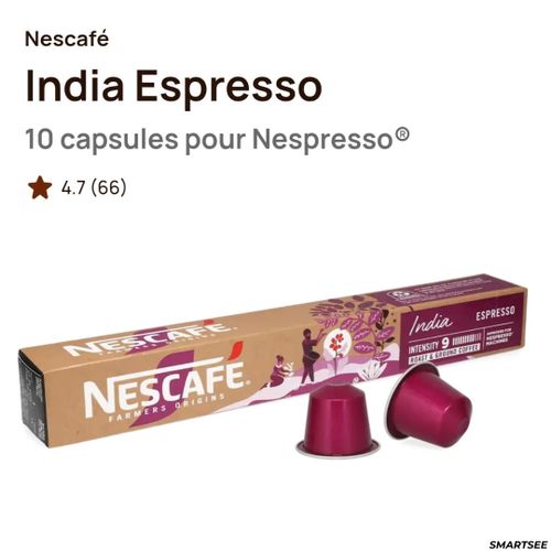 Espresso Nescafé India ( intensité 9) 10 capsules pour Nespresso — photo 2