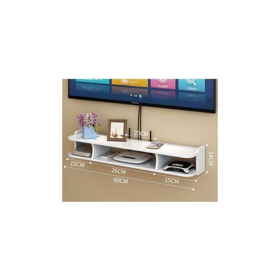 Étagère murale décodeur & box WiFi – 60 × 19 × 15 cm