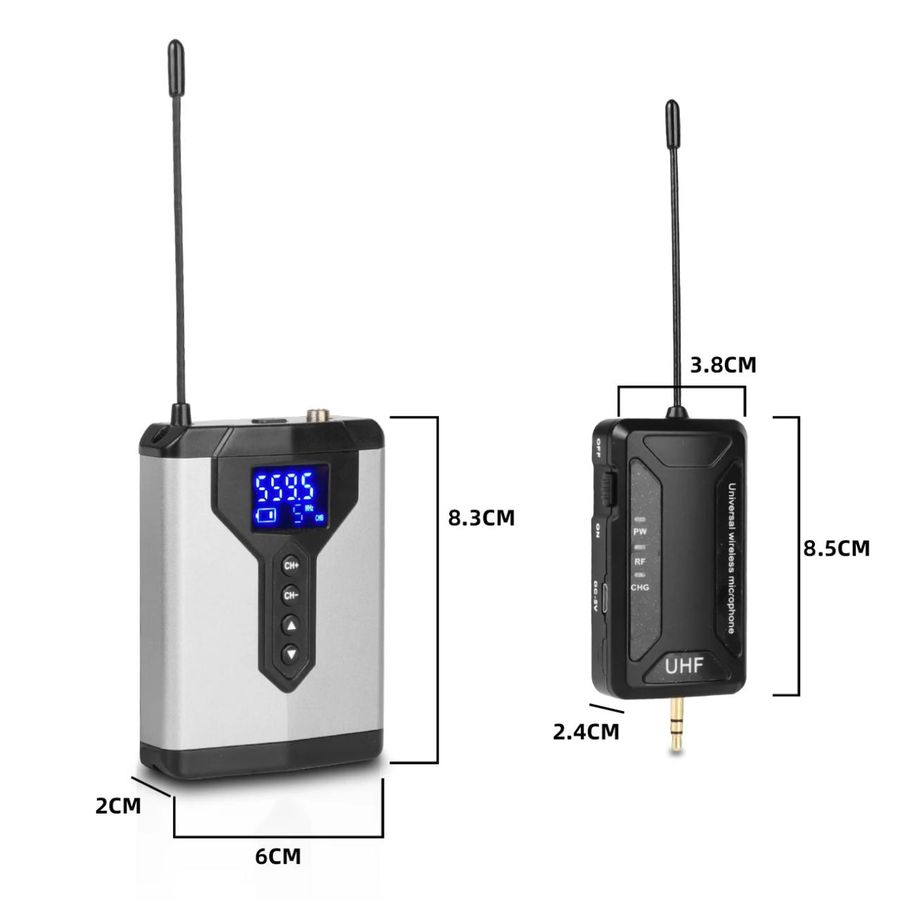 Kit microphone sans fil UHF – 2 émetteurs, micros cravate et serre-tête — photo 2