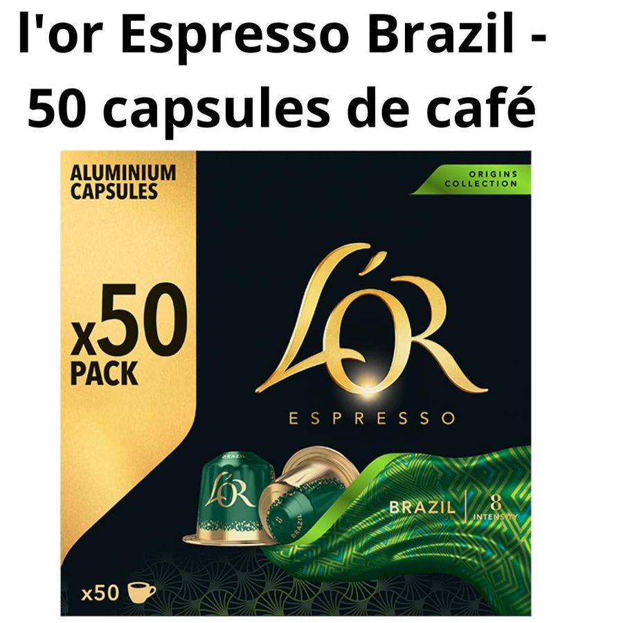 L’OR Brazil – 50 capsules pour Nespresso (intensité 8)