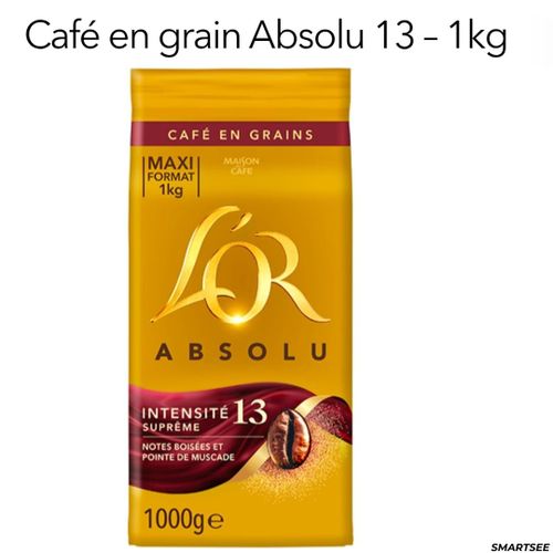 L'Or Espresso Café en grain Absolu 13 - 1kg  ( Intensité 13 )