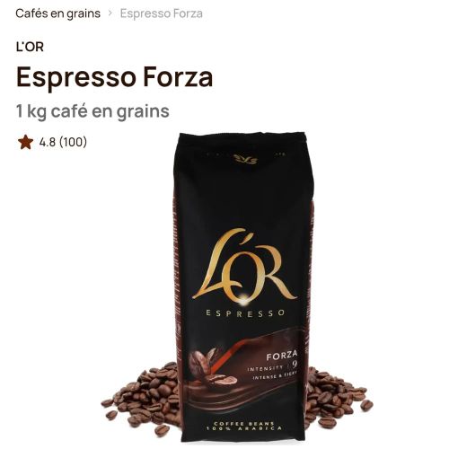L'Or Espresso Cafés en grains > Espresso Forza  1kg ( Intensité 9 )