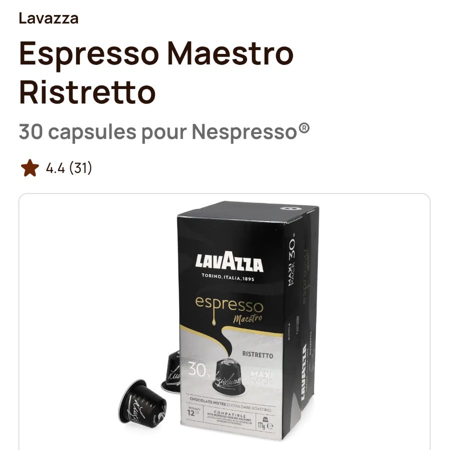 Lavazza Espresso Maestro Ristretto 30 capsules pour Nespresso (Intensité 12) — photo 2