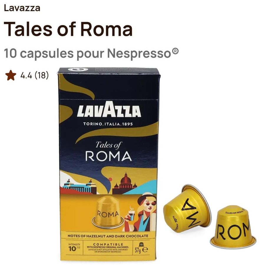 Lavazza Tales of Roma – 10 capsules pour Nespresso® (intensité 10/13)