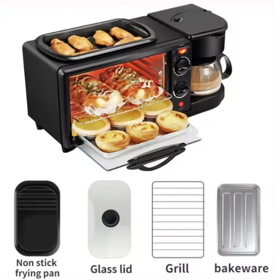 Micro-ondes à Petit-déjeuner Multifonctionnelle 3 En 1 - 12L (four électrique + cafetière ) — photo 2