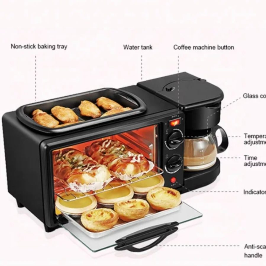 Micro-ondes à Petit-déjeuner Multifonctionnelle 3 En 1 - 12L (four électrique + cafetière ) — photo 3