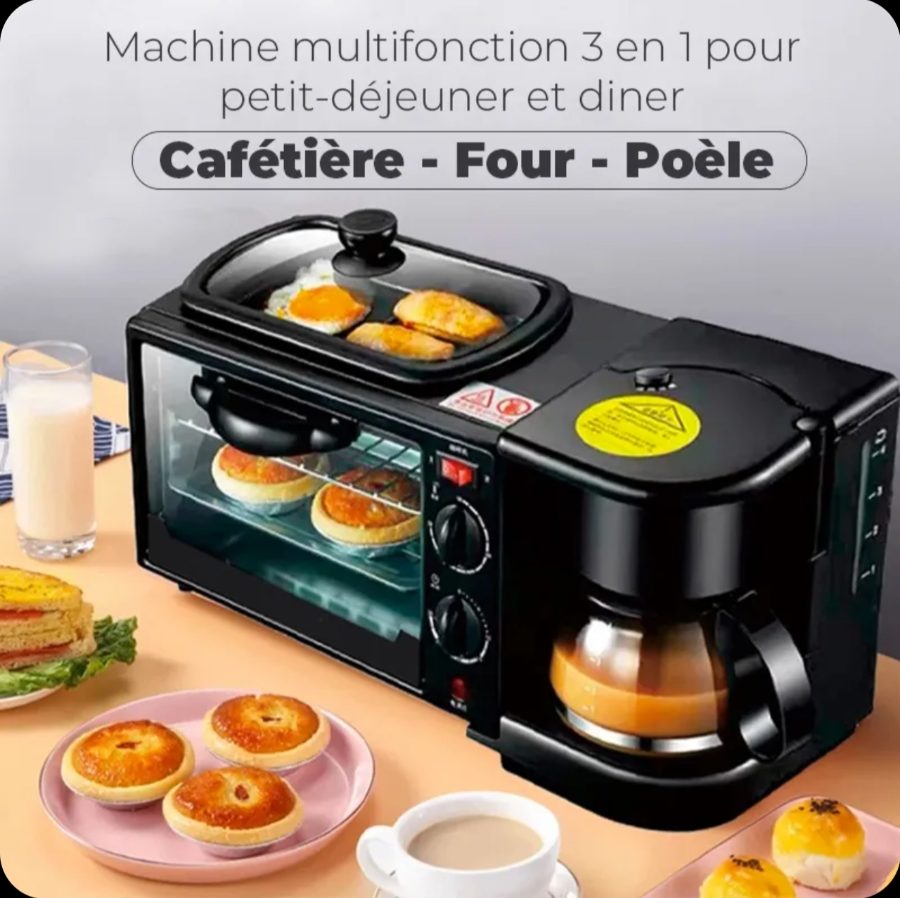 Micro-ondes à Petit-déjeuner Multifonctionnelle 3 En 1 - 12L (four électrique + cafetière )