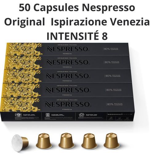 Nespresso 50 Capsules Original, Ispirazione Venezia Intensité 8