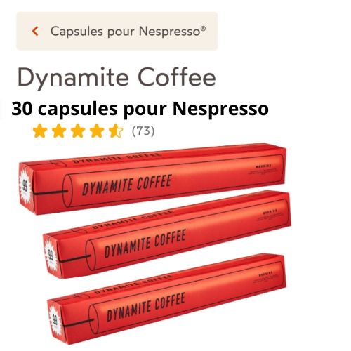 Nespresso® Dynamite Coffee 30 Capsules Pour Nespresso Intensité 99