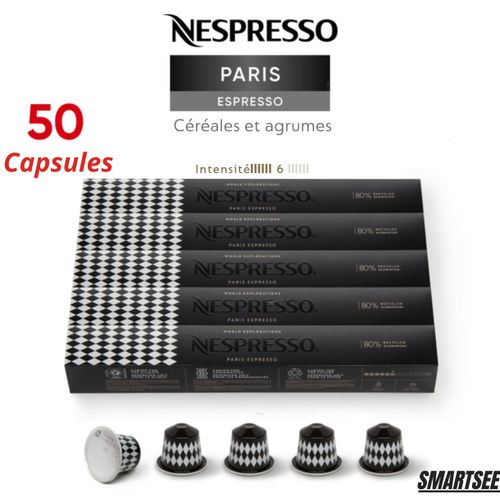 Nespresso Nespresso Paris Espresso Biscuits, Céréales Intensite 6 ( Lots De 50 CAPSULES)