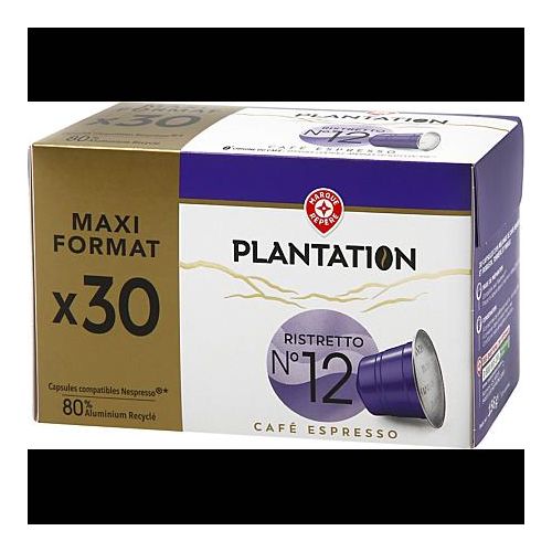 Plantation 30 capsules d'un mélange de café arabica et robusta, torréfié  (Intensité 12)
