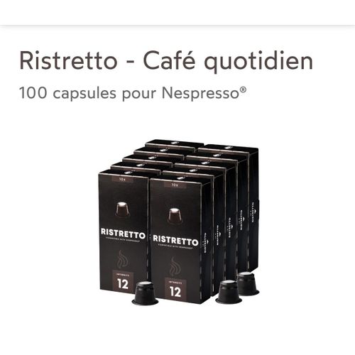 Ristretto - Café Quotidien 100 Capsules Pour Nespresso