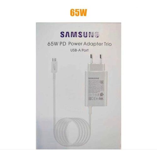 Samsung Chargeur Original Type C- Type C- 65 W Charge Rapide Blanc