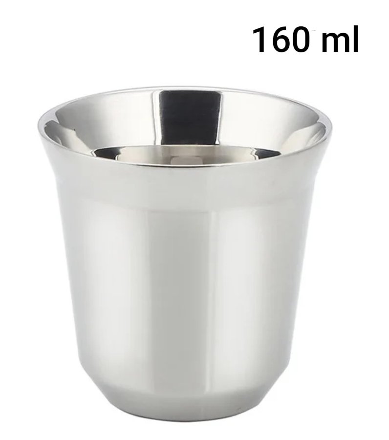 Tasse à espresso double paroi en acier inoxydable 160 ml — Inox (argent)