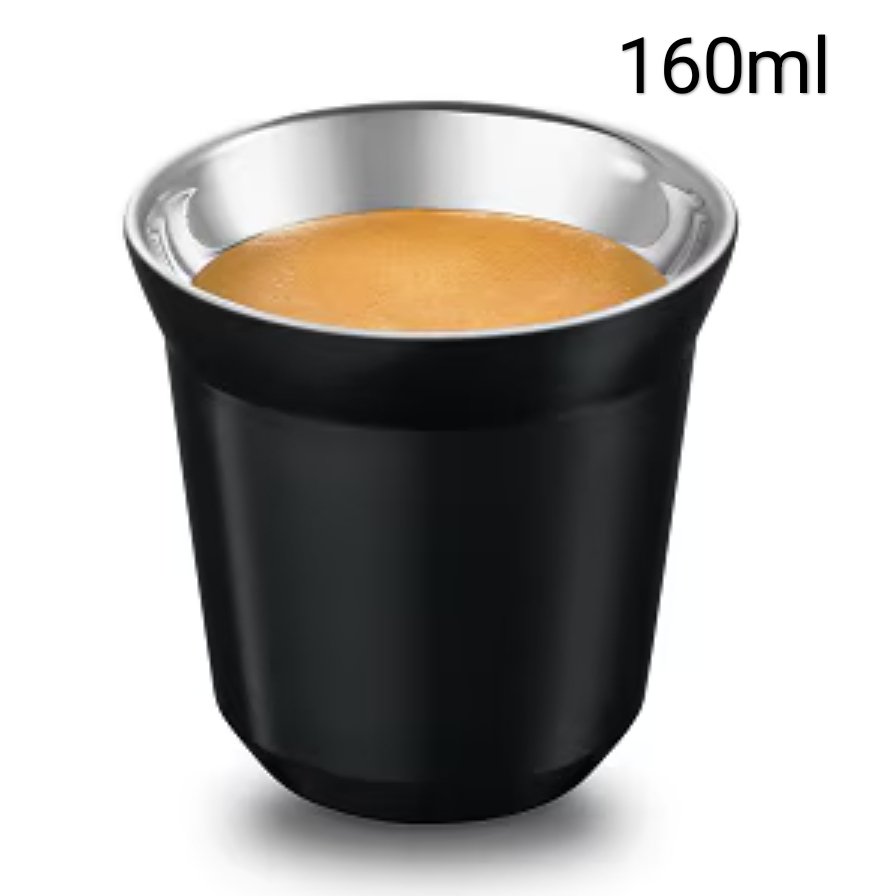 Tasse à espresso double paroi en acier inoxydable 160 ml — Noir