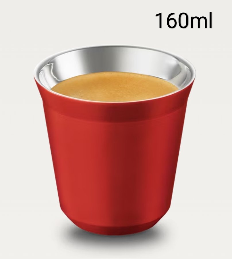 Tasse à espresso double paroi en acier inoxydable 160 ml — Rouge