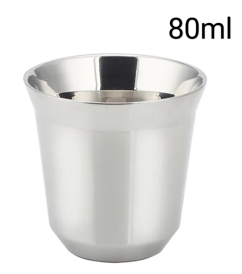 Tasse à espresso double paroi en acier inoxydable 80 ml — Inox (argent)