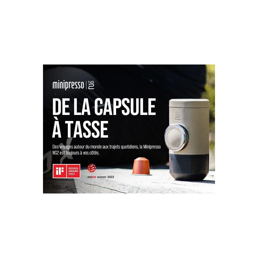 Wacaco Minipresso NS2 – machine à espresso portable pour capsules Nespresso